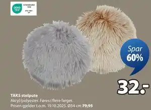 JYSK TAKS stolpute, NOK 32 tilbud