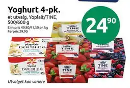 Joker et utvalg, Yoplait/TINE, 500/600 g, NOK 24.9 tilbud