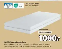 JYSK KAMELVA vendbar madrass, NOK 1000 tilbud