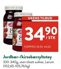 Jacobs Jordbær-/kirsebærsyltetøy, NOK 34.9 tilbud