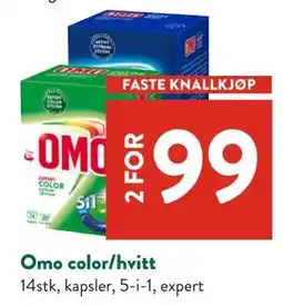 Jacobs Omo color/hvitt, NOK 99 tilbud