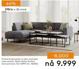 Skeidar Portland hjørnesofa, NOK 9999 tilbud