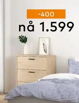 Skeidar Sofia 2 skuff nattbord, NOK 1599 tilbud
