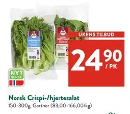 Jacobs Norsk Crispi-/hjertesalat, NOK 24.9 tilbud