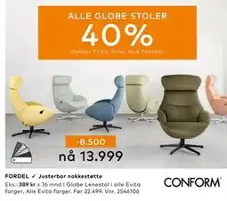 Skeidar Globe Lenestol, NOK 13999 tilbud