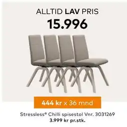 Skeidar Stressless Chilli spisestol, NOK 15996 tilbud