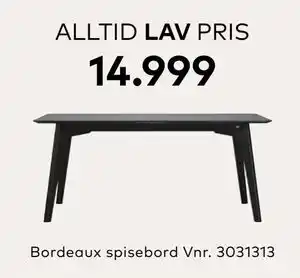 Skeidar Bordeaux spisebord, NOK 14999 tilbud