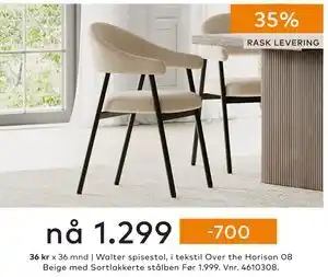 Skeidar Walter spisestol, NOK 1299 tilbud