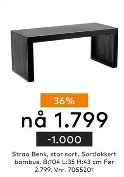 Skeidar Straa Benk, NOK 1799 tilbud