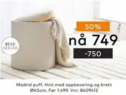Skeidar Madrid puff, NOK 749 tilbud
