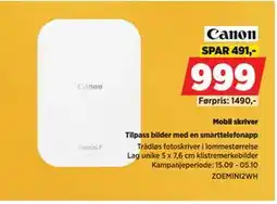 POWER Mobil skriver, NOK 999 tilbud