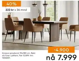 Skeidar Groove spisebord, NOK 7999 tilbud