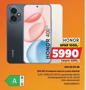 POWER 400 5G 512 GB., NOK 5990 tilbud