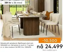 Skeidar Woodcraft spisebord, NOK 34999, Medlemspris tilbud