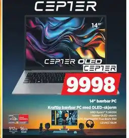 POWER 14 bærbar PC, NOK 9998 tilbud