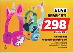 POWER Kule trådlse hodetelefoner for barn, NOK 298 tilbud