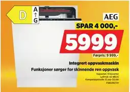 POWER Integrert oppvaskmaskin, NOK 5999 tilbud