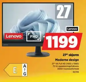 POWER 27 skjerm, NOK 1199 tilbud