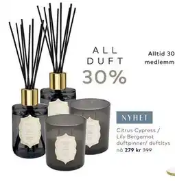 Skeidar Citrus Cypress / Lily Bergamot duftpinner/ duftltys, NOK 279 tilbud