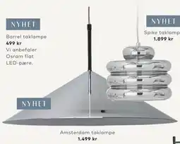 Skeidar Amsterdam taklampe, NOK 1499 tilbud
