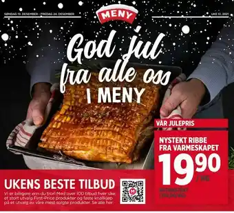 Meny Nystekt ribbe fra varmeskapet tilbud