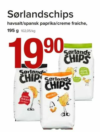 Spar Sørlandschips tilbud