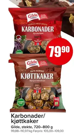 Eurospar GILDE Karbonader/ kjøttkaker tilbud
