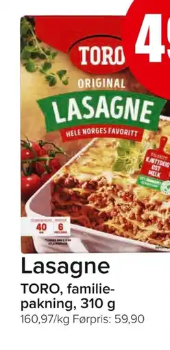 Eurospar TORO Lasagne tilbud