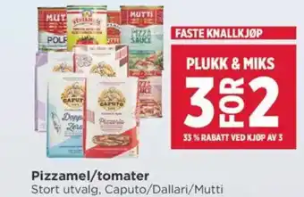 Meny Pizzamel/tomater tilbud