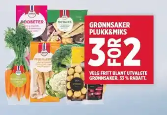 Meny Grønnsaker plukk&miks tilbud