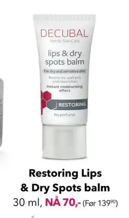 Apotek 1 Restoring Lips & Dry Spots balm, NOK 70 tilbud