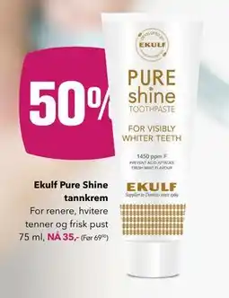 Apotek 1 Ekulf Pure Shine tannkrem, NOK 35 tilbud