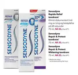 Apotek 1 Sensodyne Repair & Protect Whitening tannkrem, NOK 35 tilbud