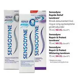 Apotek 1 Sensodyne Repair & Protect tannkrem, NOK 35 tilbud