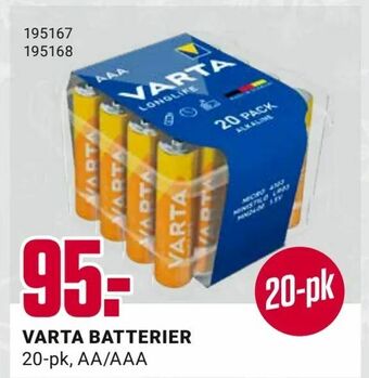 Europris Varta batterier tilbud
