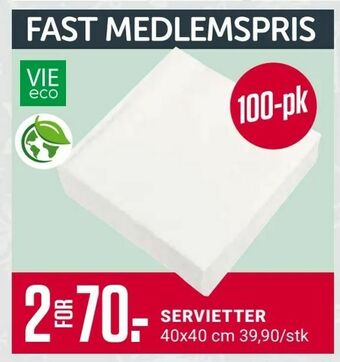 Europris SERVIETTER tilbud