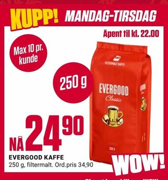 Europris Evergood kaffe tilbud