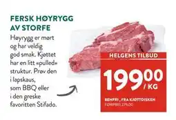 Jacobs FERSK HØYRYGG AV STORFE, NOK 199 tilbud