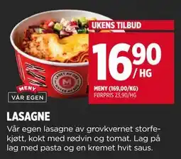 Meny LASAGNE, NOK 16.9 tilbud