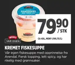 Meny KREMET FISKESUPPE, NOK 79.9 tilbud