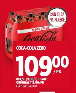 Meny COCA-COLA ZERO, NOK 109 tilbud