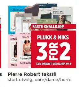 Meny Pierre Robert tekstil tilbud