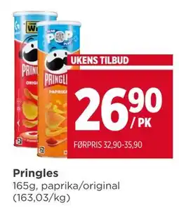 Meny Pringles, NOK 26.9 tilbud