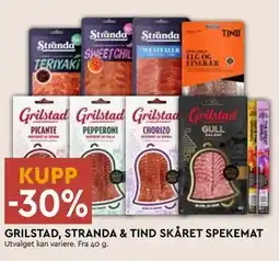 Coop Mega GRILSTAD, STRANDA & TIND SKÅRET SPEKEMAT tilbud