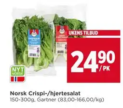 Meny Norsk Crispi-/hjertesalat, NOK 24.9 tilbud