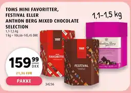 Scandinavian Park Toms mini favoritter, festival eller anthon berg selection mixed chocolate tilbud