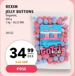 Scandinavian Park Rexim jelly buttons vingummi, tilbud