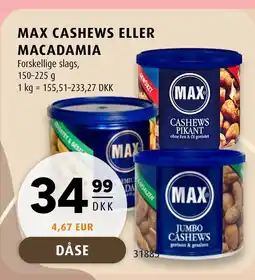 Scandinavian Park Max cashews eller macadamia tilbud