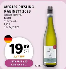 Scandinavian Park Mertes riesling kabinett 2023 tilbud