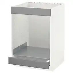 IKEA Metod Benkeskap f platetopp+ovn m skuff, hvit/bodbyn grå, 60x60 cm tilbud